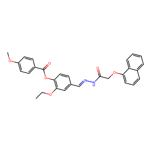 2-Ethoxy-4-(2-((1-naphthyloxy)acetyl)carbohydrazonoyl)phenyl 4-methoxybenzoate structure