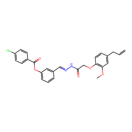3-(2-((4-Allyl-2-methoxyphenoxy)acetyl)carbohydrazonoyl)phenyl 4-chlorobenzoate structure