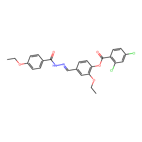 2-Ethoxy-4-(2-(4-ethoxybenzoyl)carbohydrazonoyl)phenyl 2,4-dichlorobenzoate structure