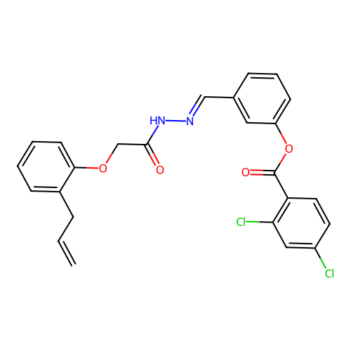 3-(2-((2-Allylphenoxy)acetyl)carbohydrazonoyl)phenyl 2,4-dichlorobenzoate structure