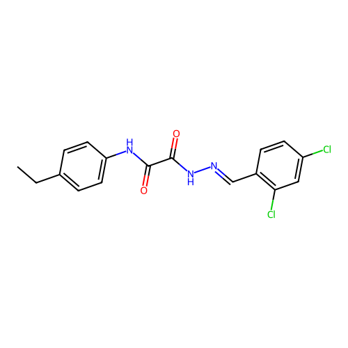 2-(2-(2,4-Dichlorobenzylidene)hydrazino)-N-(4-ethylphenyl)-2-oxoacetamide structure