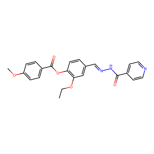 2-Ethoxy-4-(2-isonicotinoylcarbohydrazonoyl)phenyl 4-methoxybenzoate structure