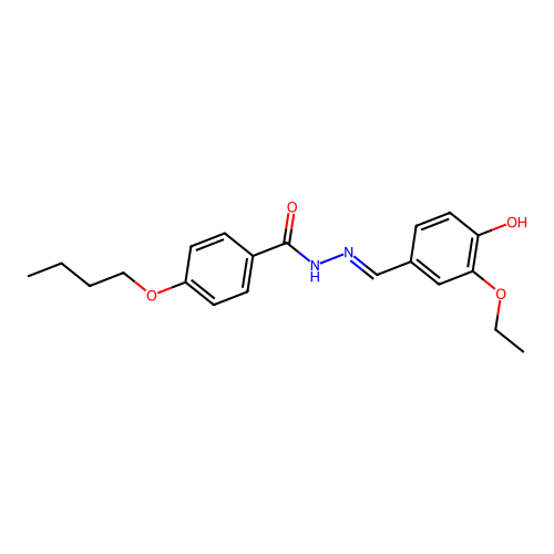 4-butoxy-N-[(3-ethoxy-4-hydroxyphenyl)methylideneamino]benzamide structure