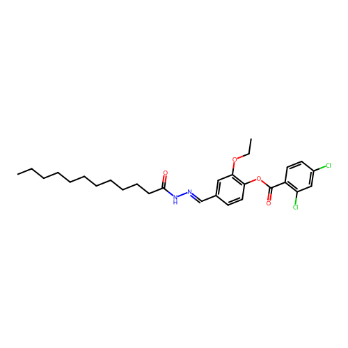 4-(2-Dodecanoylcarbohydrazonoyl)-2-ethoxyphenyl 2,4-dichlorobenzoate structure