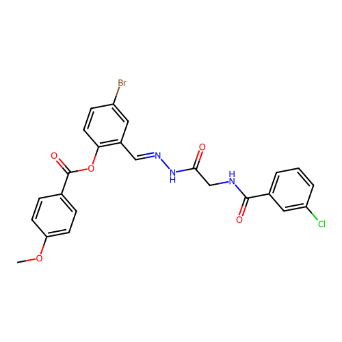 4-BR-2-(2-(((3-Chlorobenzoyl)amino)AC)carbohydrazonoyl)phenyl 4-methoxybenzoate structure