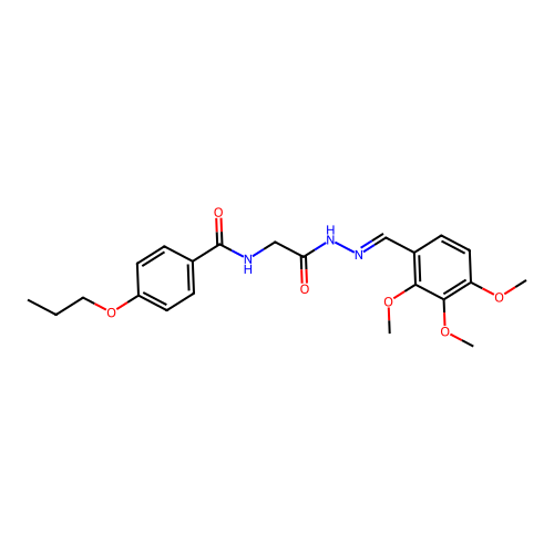 N-(2-Oxo-2-(2-(2,3,4-trimethoxybenzylidene)hydrazino)ethyl)-4-propoxybenzamide structure