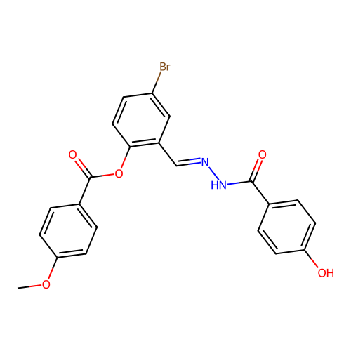 4-Bromo-2-(2-(4-hydroxybenzoyl)carbohydrazonoyl)phenyl 4-methoxybenzoate structure