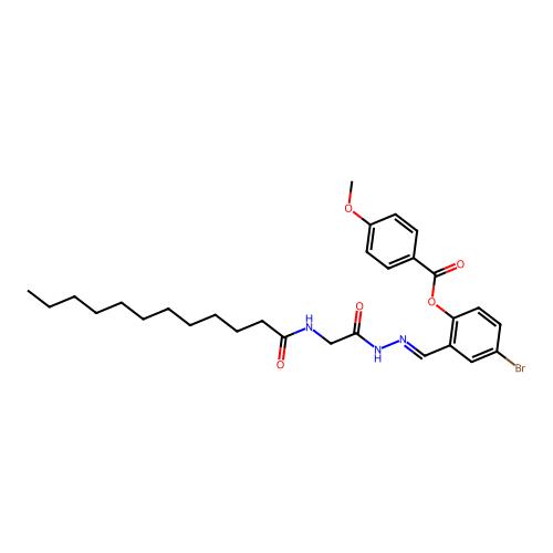 4-Bromo-2-(2-((dodecanoylamino)acetyl)carbohydrazonoyl)phenyl 4-methoxybenzoate structure