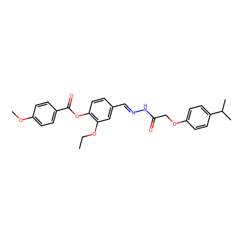 2-Ethoxy-4-(2-((4-isopropylphenoxy)AC)carbohydrazonoyl)phenyl 4-methoxybenzoate structure