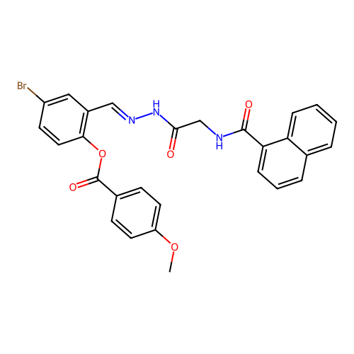 4-Bromo-2-(2-((1-naphthoylamino)acetyl)carbohydrazonoyl)phenyl 4-methoxybenzoate structure