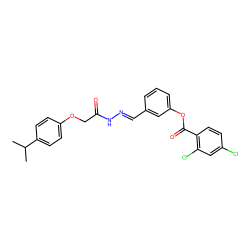 3-(2-((4-Isopropylphenoxy)acetyl)carbohydrazonoyl)phenyl 2,4-dichlorobenzoate structure