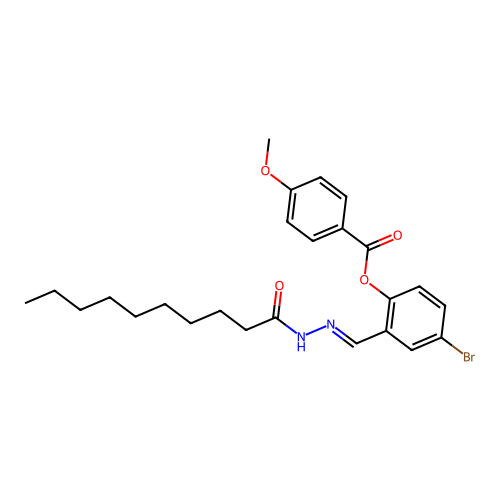 [4-Bromo-2-[(decanoylhydrazinylidene)methyl]phenyl] 4-methoxybenzoate structure
