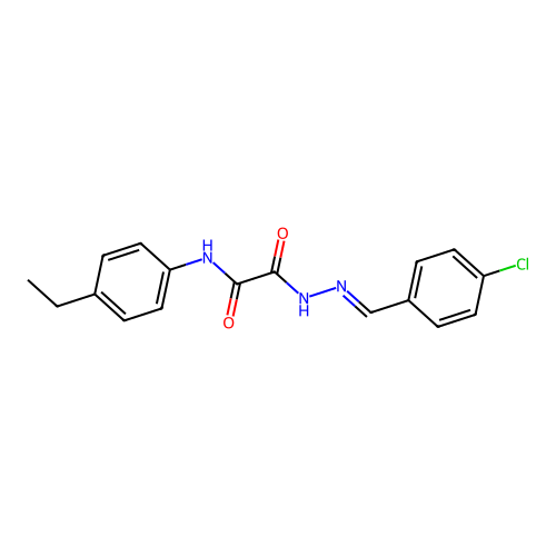 2-(2-(4-Chlorobenzylidene)hydrazino)-N-(4-ethylphenyl)-2-oxoacetamide structure