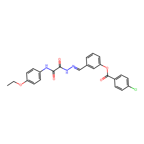 3-(2-((4-Ethoxyanilino)(oxo)acetyl)carbohydrazonoyl)phenyl 4-chlorobenzoate structure
