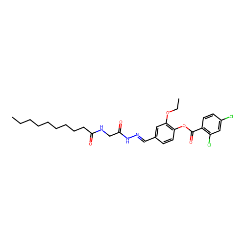 4-(2-((Decanoylamino)AC)carbohydrazonoyl)-2-ethoxyphenyl 2,4-dichlorobenzoate structure