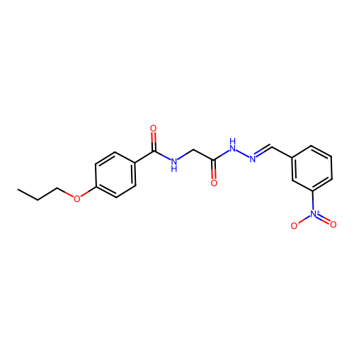 N-(2-(2-(3-Nitrobenzylidene)hydrazino)-2-oxoethyl)-4-propoxybenzamide structure