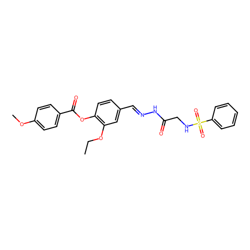 2-Ethoxy-4-(2-(((phenylsulfonyl)amino)AC)carbohydrazonoyl)PH 4-methoxybenzoate structure