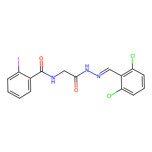 N-(2-(2-(2,6-Dichlorobenzylidene)hydrazino)-2-oxoethyl)-2-iodobenzamide structure