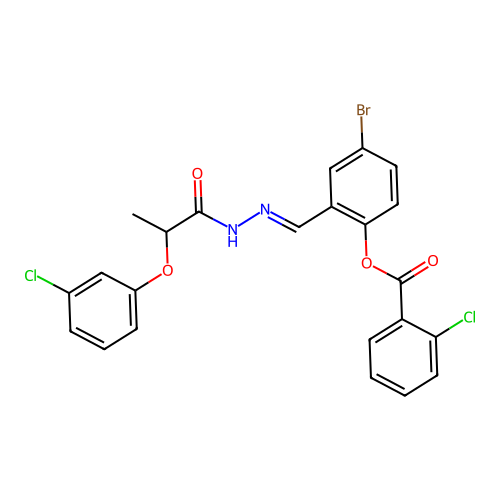 4-BR-2-(2-(2-(3-Chlorophenoxy)propanoyl)carbohydrazonoyl)phenyl 2-chlorobenzoate structure