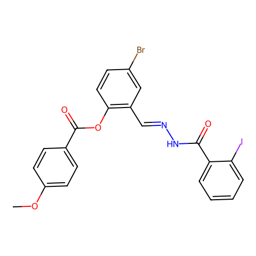 4-Bromo-2-(2-(2-iodobenzoyl)carbohydrazonoyl)phenyl 4-methoxybenzoate structure