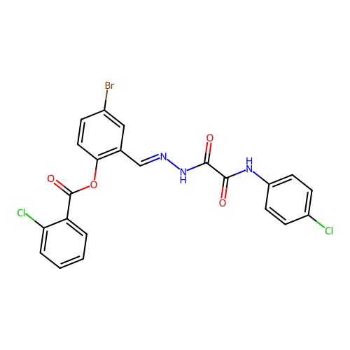 4-BR-2-(2-((4-Chloroanilino)(oxo)acetyl)carbohydrazonoyl)phenyl 2-chlorobenzoate structure