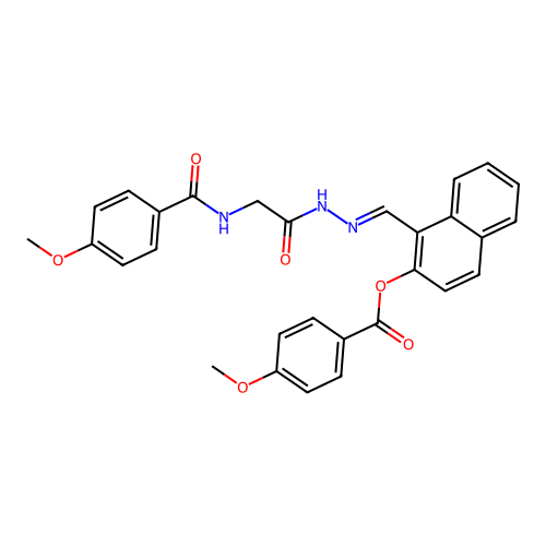1-(2-(((4-Methoxybenzoyl)amino)AC)carbohydrazonoyl)-2-naphthyl 4-methoxybenzoate structure