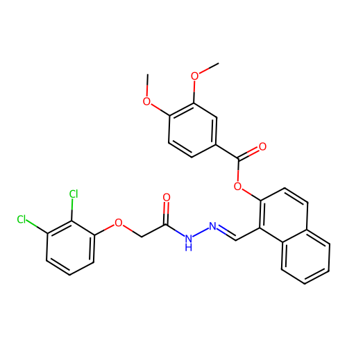 1-(2-((2,3-Dichlorophenoxy)AC)carbohydrazonoyl)-2-naphthyl 3,4-dimethoxybenzoate structure