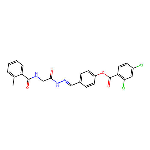 4-(2-(((2-Methylbenzoyl)amino)AC)carbohydrazonoyl)phenyl 2,4-dichlorobenzoate structure