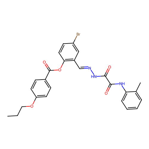 4-Bromo-2-(2-(oxo(2-toluidino)acetyl)carbohydrazonoyl)phenyl 4-propoxybenzoate structure