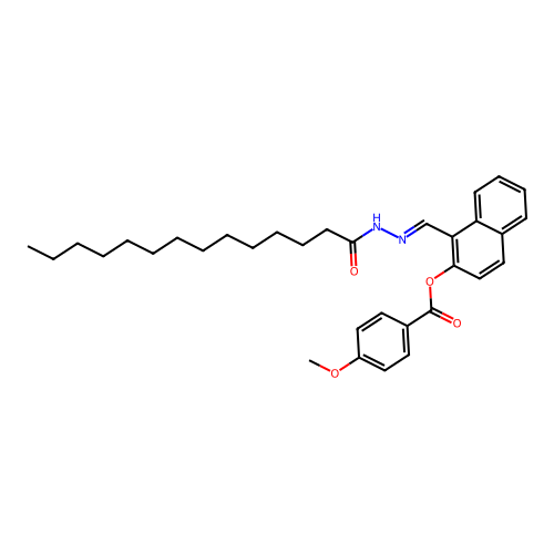 [1-[(Tetradecanoylhydrazinylidene)methyl]naphthalen-2-yl] 4-methoxybenzoate structure