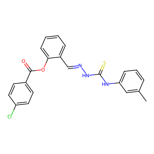 2-(2-(3-Toluidinocarbothioyl)carbohydrazonoyl)phenyl 4-chlorobenzoate structure