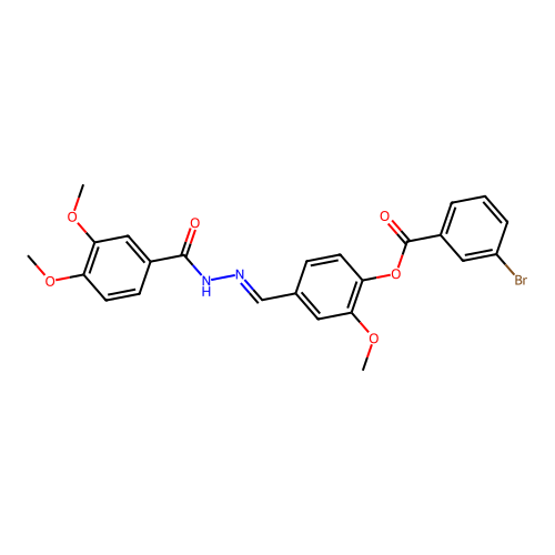 4-(2-(3,4-Dimethoxybenzoyl)carbohydrazonoyl)-2-methoxyphenyl 3-bromobenzoate structure