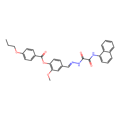 2-Meo-4-(2-((1-naphthylamino)(oxo)AC)carbohydrazonoyl)phenyl 4-propoxybenzoate structure