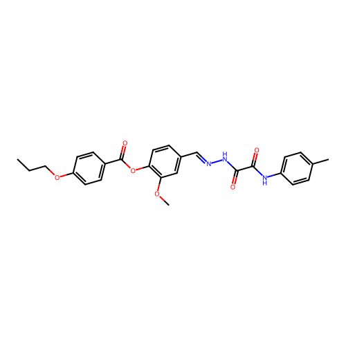 2-Methoxy-4-(2-(oxo(4-toluidino)acetyl)carbohydrazonoyl)phenyl 4-propoxybenzoate structure