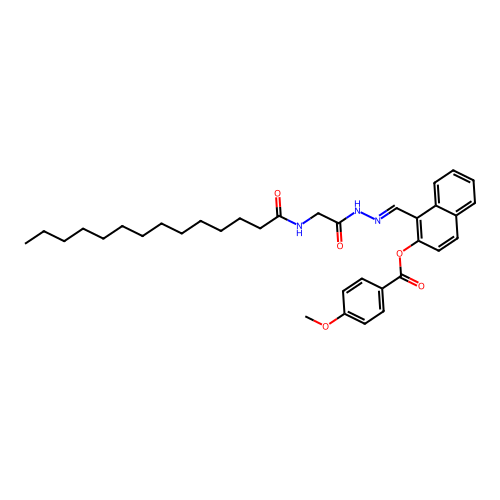 1-(2-((Tetradecanoylamino)acetyl)carbohydrazonoyl)-2-naphthyl 4-methoxybenzoate structure
