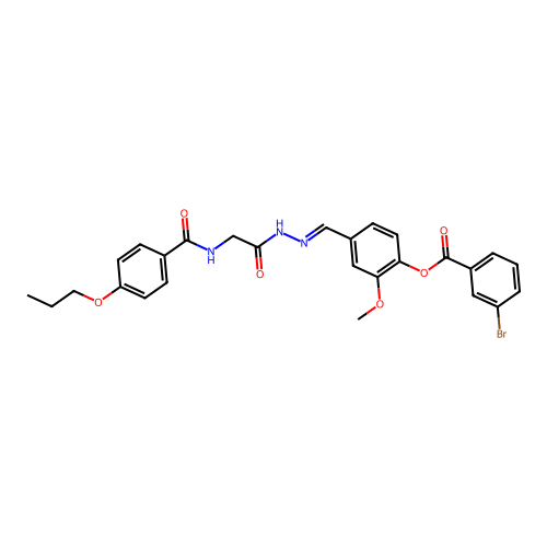 2-Meo-4-(2-(((4-propoxybenzoyl)amino)AC)carbohydrazonoyl)phenyl 3-bromobenzoate structure