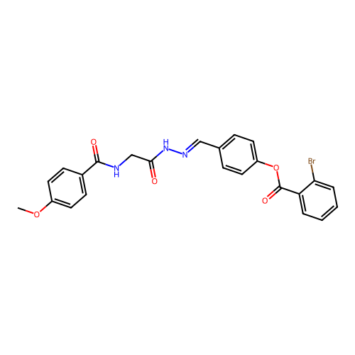 4-(2-(((4-Methoxybenzoyl)amino)acetyl)carbohydrazonoyl)phenyl 2-bromobenzoate structure