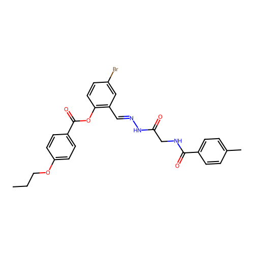 4-BR-2-(2-(((4-Methylbenzoyl)amino)AC)carbohydrazonoyl)phenyl 4-propoxybenzoate structure
