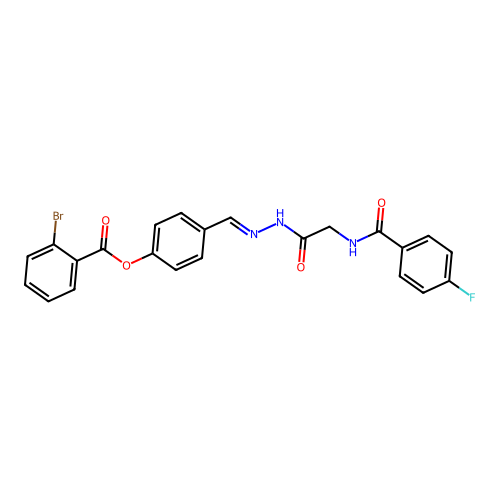 4-(2-(((4-Fluorobenzoyl)amino)acetyl)carbohydrazonoyl)phenyl 2-bromobenzoate structure