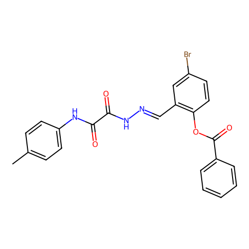 4-Bromo-2-(2-(oxo(4-toluidino)acetyl)carbohydrazonoyl)phenyl benzoate structure