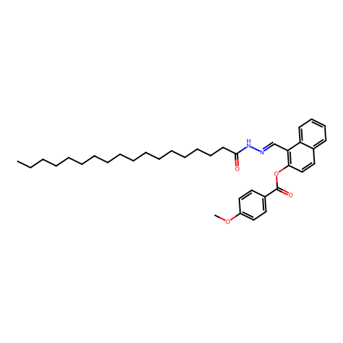 [1-[(Octadecanoylhydrazinylidene)methyl]naphthalen-2-yl] 4-methoxybenzoate structure