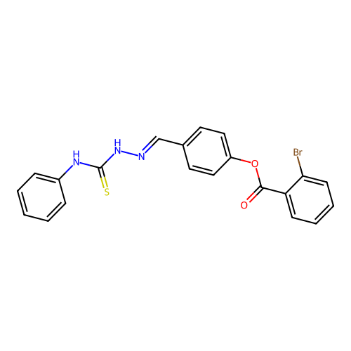 [4-[(Phenylcarbamothioylhydrazinylidene)methyl]phenyl] 2-bromobenzoate structure