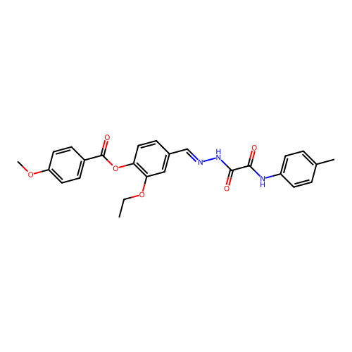 2-Ethoxy-4-(2-(oxo(4-toluidino)acetyl)carbohydrazonoyl)phenyl 4-methoxybenzoate structure