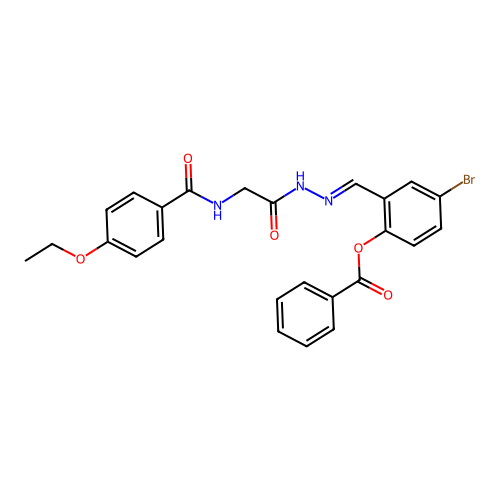 4-Bromo-2-(2-(((4-ethoxybenzoyl)amino)acetyl)carbohydrazonoyl)phenyl benzoate structure