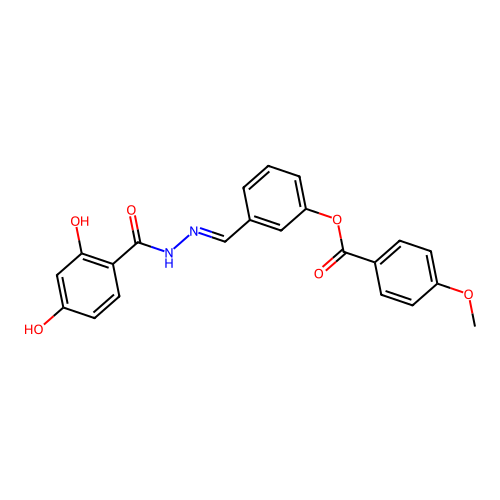 3-(2-(2,4-Dihydroxybenzoyl)carbohydrazonoyl)phenyl 4-methoxybenzoate structure