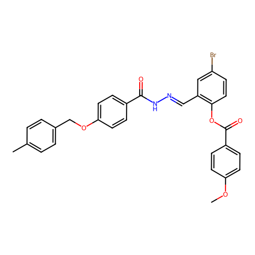 4-BR-2-(2-(4-((4-Methylbenzyl)oxy)benzoyl)carbohydrazonoyl)PH 4-methoxybenzoate structure