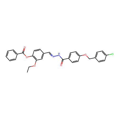 4-(2-(4-((4-Chlorobenzyl)oxy)benzoyl)carbohydrazonoyl)-2-ethoxyphenyl benzoate structure