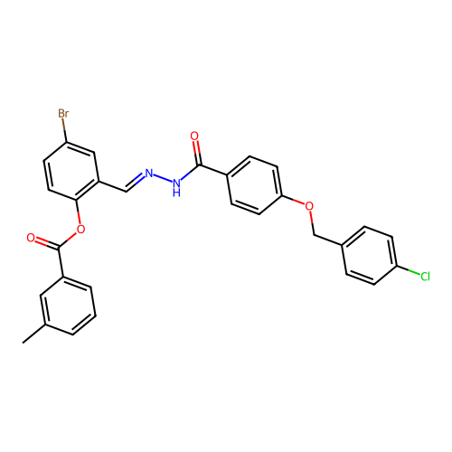 4-BR-2-(2-(4-((4-Chlorobenzyl)oxy)benzoyl)carbohydrazonoyl)PH 3-methylbenzoate structure