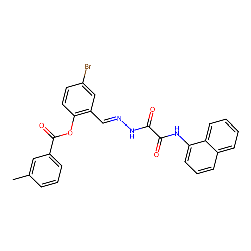 4-BR-2-(2-((1-Naphthylamino)(oxo)acetyl)carbohydrazonoyl)phenyl 3-methylbenzoate structure