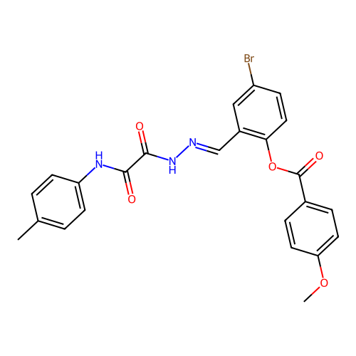 4-Bromo-2-(2-(oxo(4-toluidino)acetyl)carbohydrazonoyl)phenyl 4-methoxybenzoate structure